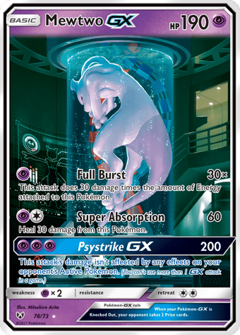 Mewtwo-GX Shining Legends Pokemon Card