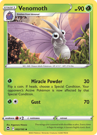 Venomoth Silver Tempest Pokemon Card