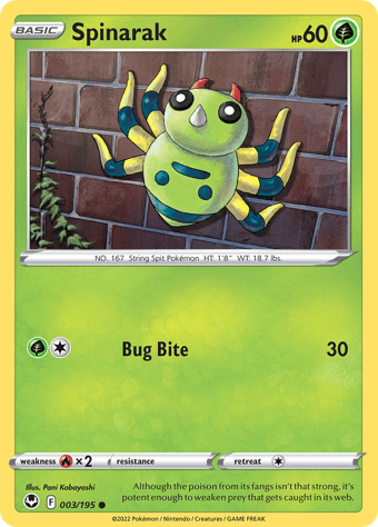 Spinarak Silver Tempest Pokemon Card