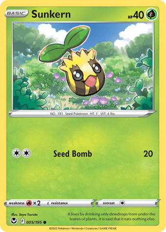 Sunkern Silver Tempest Pokemon Card