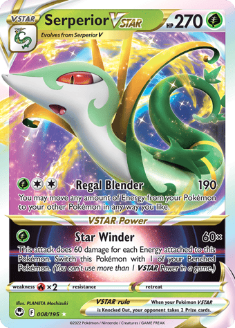 Serperior VSTAR Silver Tempest Pokemon Card