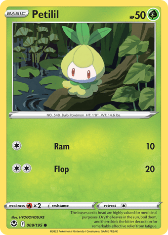 Petilil Silver Tempest Pokemon Card