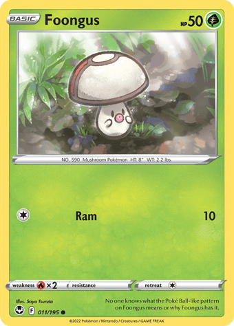 Foongus Silver Tempest Pokemon Card