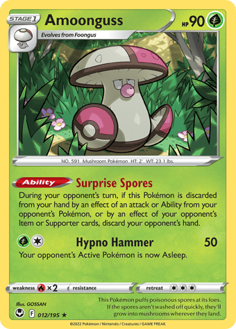 Amoonguss Silver Tempest Pokemon Card