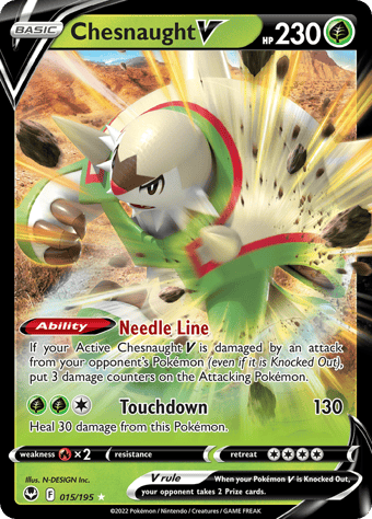 Chesnaught V Silver Tempest Pokemon Card