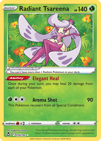 Radiant Tsareena Silver Tempest Pokemon Card