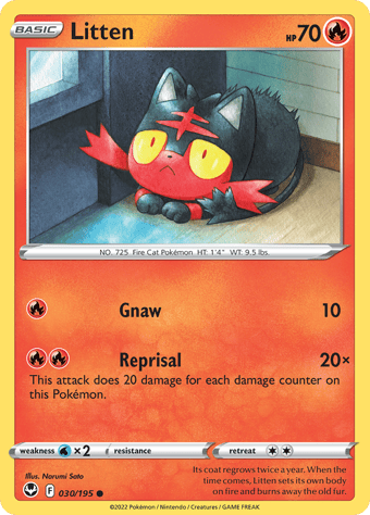 Litten Silver Tempest Pokemon Card