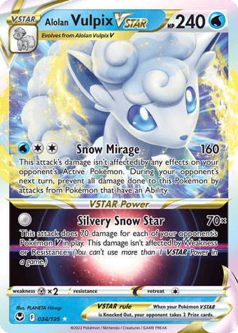 Alolan Vulpix VSTAR Silver Tempest Pokemon Card
