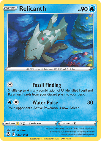 Relicanth Silver Tempest Pokemon Card