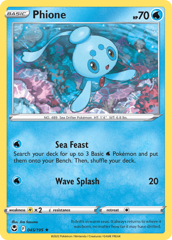 Phione Silver Tempest Pokemon Card