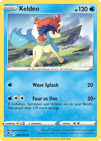 Keldeo Silver Tempest Pokemon Card