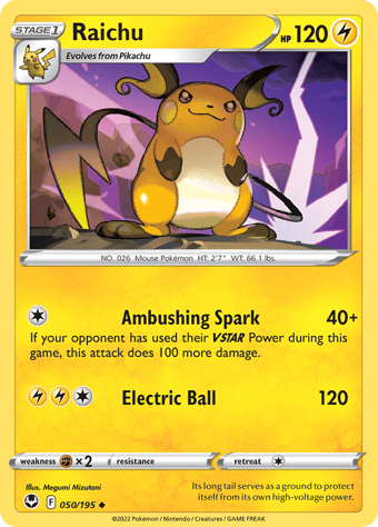 Raichu Silver Tempest Pokemon Card