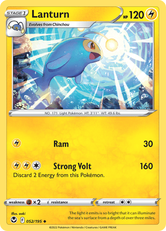 Lanturn Silver Tempest Pokemon Card