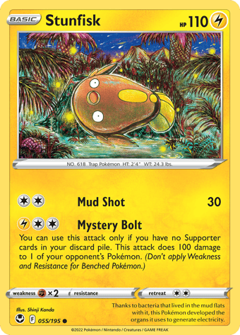 Stunfisk Silver Tempest Pokemon Card