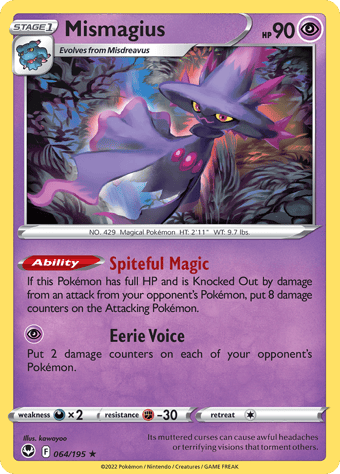 Mismagius Silver Tempest Pokemon Card