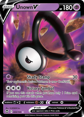 Unown V Silver Tempest Pokemon Card