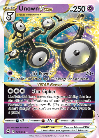 Unown VSTAR Silver Tempest Pokemon Card