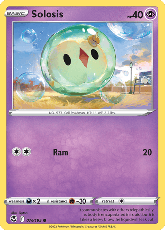 Solosis Silver Tempest Pokemon Card