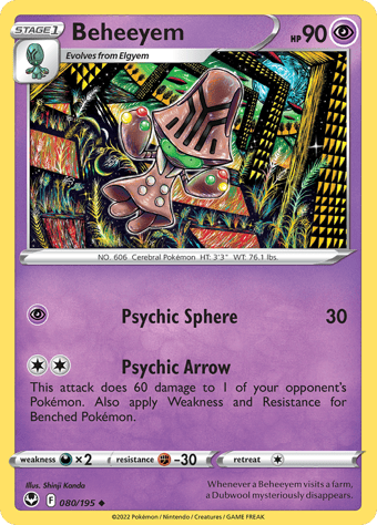 Beheeyem Silver Tempest Pokemon Card