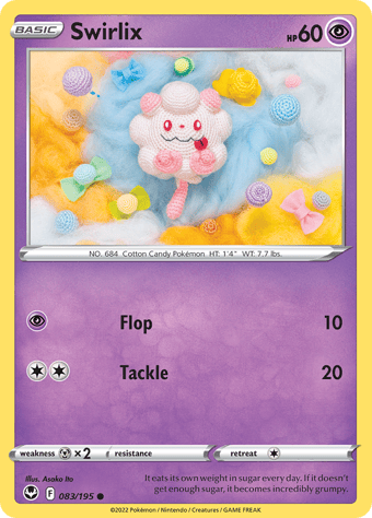 Swirlix Silver Tempest Pokemon Card