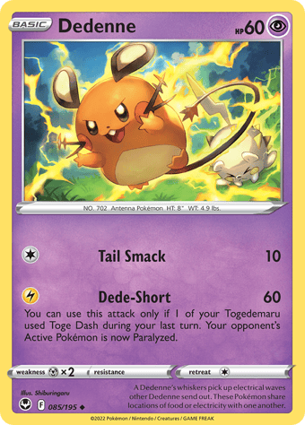 Dedenne Silver Tempest Pokemon Card