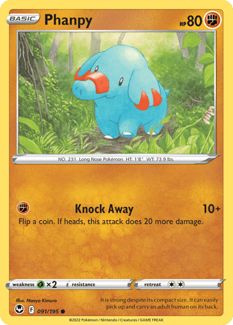 Phanpy Silver Tempest Pokemon Card