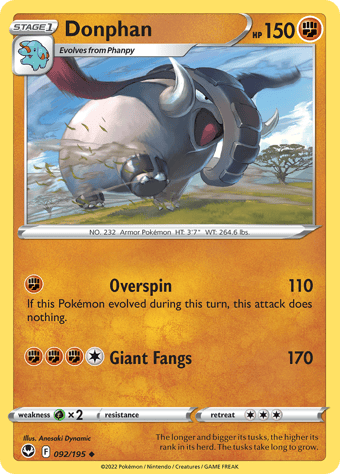 Donphan Silver Tempest Pokemon Card