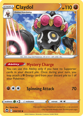 Claydol Silver Tempest Pokemon Card
