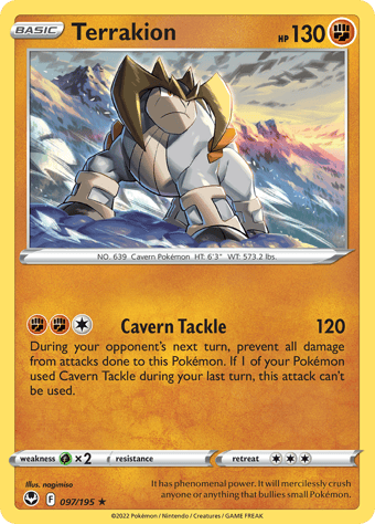 Terrakion Silver Tempest Pokemon Card