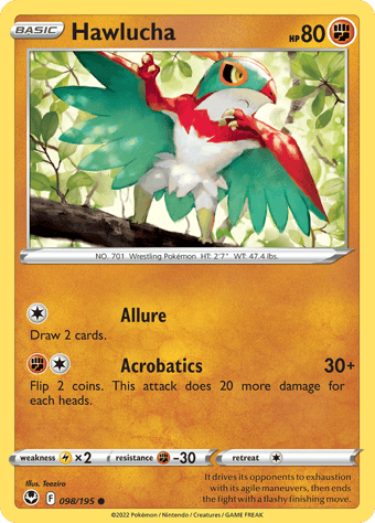 Hawlucha Silver Tempest Pokemon Card