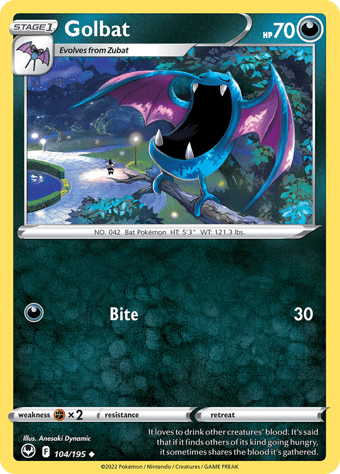 Golbat Silver Tempest Pokemon Card
