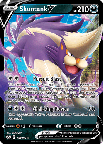 Skuntank V Silver Tempest Pokemon Card