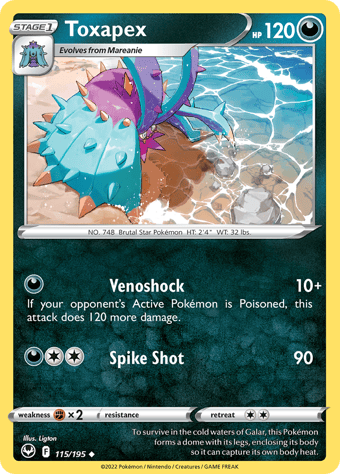 Toxapex Silver Tempest Pokemon Card