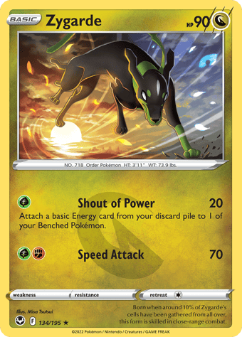 Zygarde Silver Tempest Pokemon Card