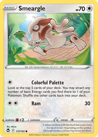 Smeargle Silver Tempest Pokemon Card