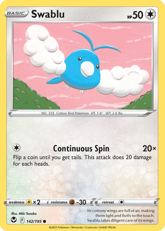 Swablu Silver Tempest Pokemon Card