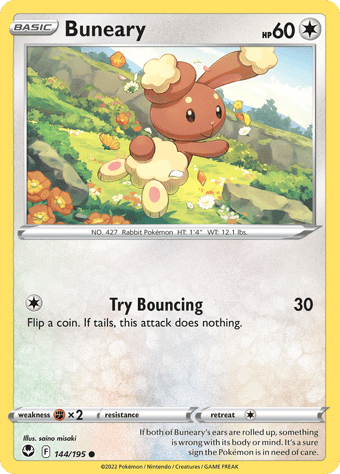 Buneary Silver Tempest Pokemon Card