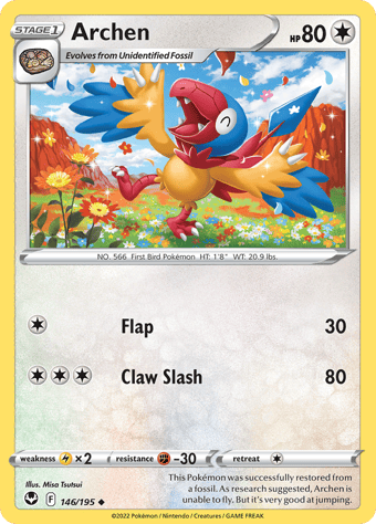 Archen Silver Tempest Pokemon Card