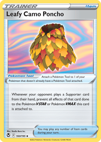 Leafy Camo Poncho Silver Tempest Pokemon Card