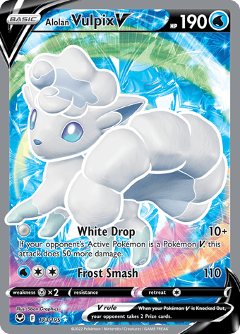 Alolan Vulpix V Silver Tempest Pokemon Card