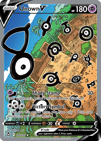 Unown V Silver Tempest Pokemon Card
