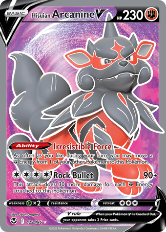 Hisuian Arcanine V Silver Tempest Pokemon Card