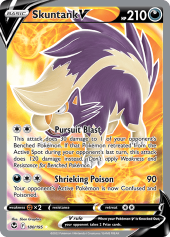 Skuntank V Silver Tempest Pokemon Card