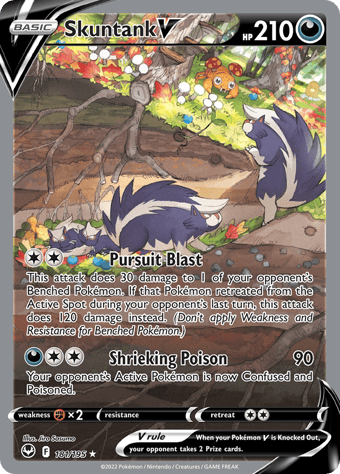 Skuntank V Silver Tempest Pokemon Card