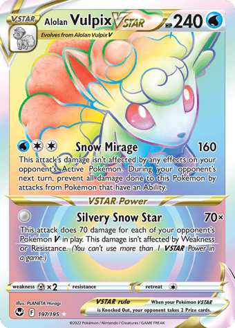 Alolan Vulpix VSTAR Silver Tempest Pokemon Card