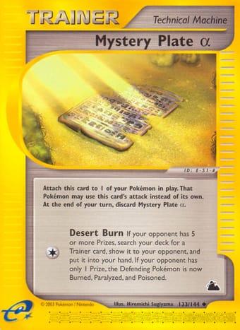 Mystery Plate Alpha Skyridge Pokemon Card
