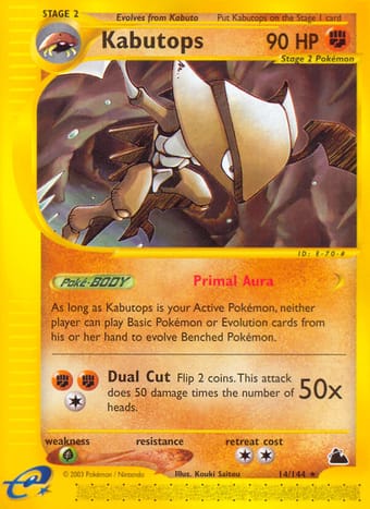 Kabutops Skyridge Pokemon Card