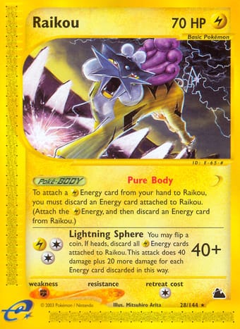 Raikou Skyridge Pokemon Card