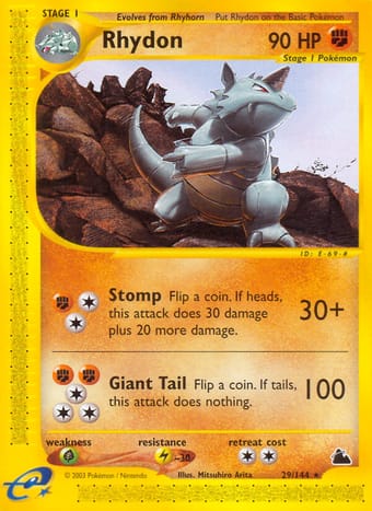 Rhydon Skyridge Pokemon Card