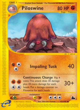 Piloswine Skyridge Pokemon Card